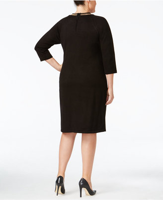 Calvin Klein Size Chain-Trim Sweater Dress
