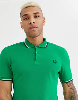 Fred Perry twin tipped polo shirt in green