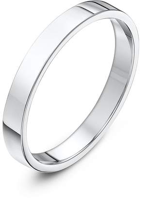 Theia Palladium 950 Super Heavy Weight Flat Court Shape 3mm Wedding Ring - Size J