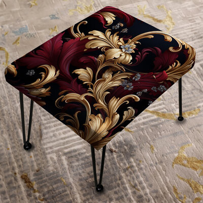 Design Art Opulent Royal Scrolls Victorian Pattern - Damask Rectangle Ottoman