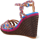 Thumbnail for your product : Aquazzura Kerala Cord And Suede Wedge Espadrille Sandals