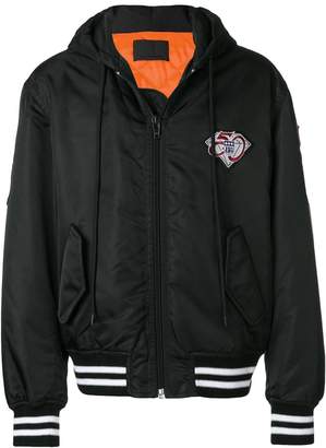 Alexander Wang athletic patch hooded bomber jacket