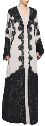 Dolce & Gabbana Lace-appliqued Silk-blend Crepe Gown