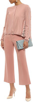 Thumbnail for your product : Valentino Paneled Pleated Wool And Corded Lace Cardigan