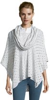Thumbnail for your product : Love Stitch grey wool blend perforated cowl neck poncho