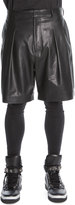 Thumbnail for your product : Givenchy Pleated Leather Shorts, Black