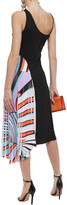 Thumbnail for your product : Emilio Pucci Asymmetric Printed Crepe De Chine-paneled Crepe-jersey Midi Dress