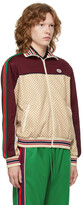 Thumbnail for your product : Gucci Beige & Burgundy Interlocking G Print Track Jacket