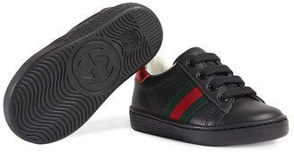 Gucci Children Web-detail leather sneakers