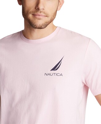Nautica Men's Short Sleeve 100% Cotton Fish Print Series Graphic Tee Shirt  (Orchid Pink) Men's T Shirt - ShopStyle