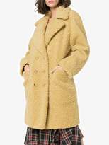Thumbnail for your product : Burberry Lillingstone faux shearling wool blend coat