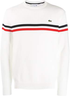 Lacoste logo stripe pullover