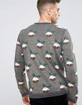 Thumbnail for your product : ASOS Holidays Sweater with Xmas Puddings in Metallic Yarn