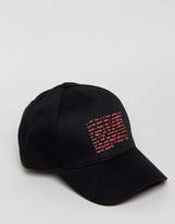 Thumbnail for your product : ASOS Baseball Cap In Black With Red Slogan Print