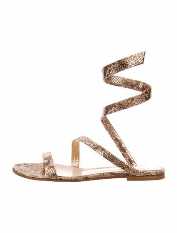 Gianvito Rossi Opera Suede Gladiator Sandals Gold - ShopStyle