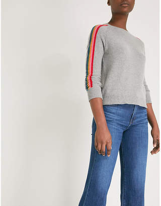 Allude Side-stripe wool-blend jumper