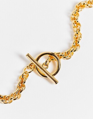 Conrad Rectangle Chain Link T-Bar Necklace in Worn Gold – THE LUCKY KNOT