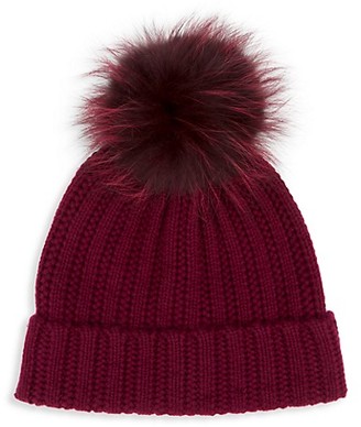 burgundy beanie hat with bobble