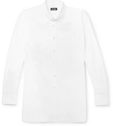 Thumbnail for your product : Raf Simons Oversized Button-Down Collar Embroidered Cotton-Poplin Shirt