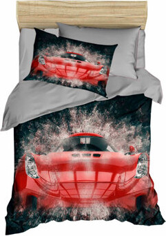 Kids Furniture Store RED FERRARI Car Bedding for Boys, Racing Car Duvet Cover for Teens and Adults, Bed Covers, Car Theme