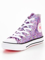 Thumbnail for your product : Converse Chuck Taylor All Star Coated Glitter Junior Ox Trainers Pink