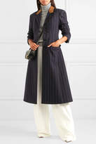 Thumbnail for your product : Derek Lam Suede-paneled Striped Wool-felt Coat