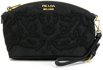 Prada embroidered quilted beauty case