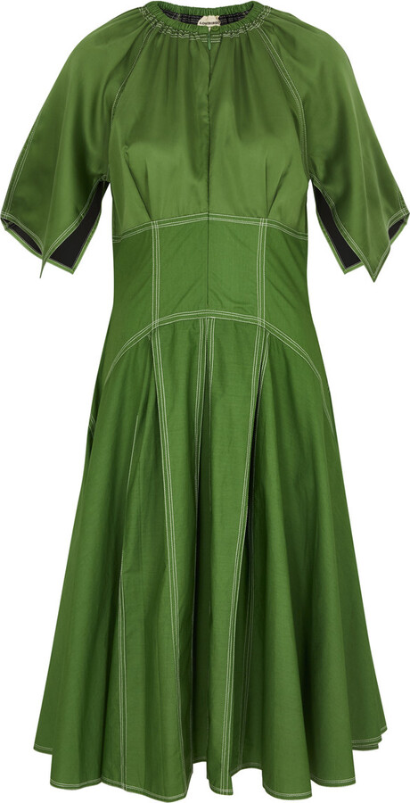 Lovebirds Cotton and Satin Midi Dress