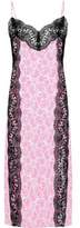 Christopher Kane Lace-Trimmed Printed Stretch-Crepe Dress