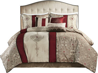 Wovilo 7 Piece King Bedroom - With Embroidery And Drop Comforter Bed Accessories