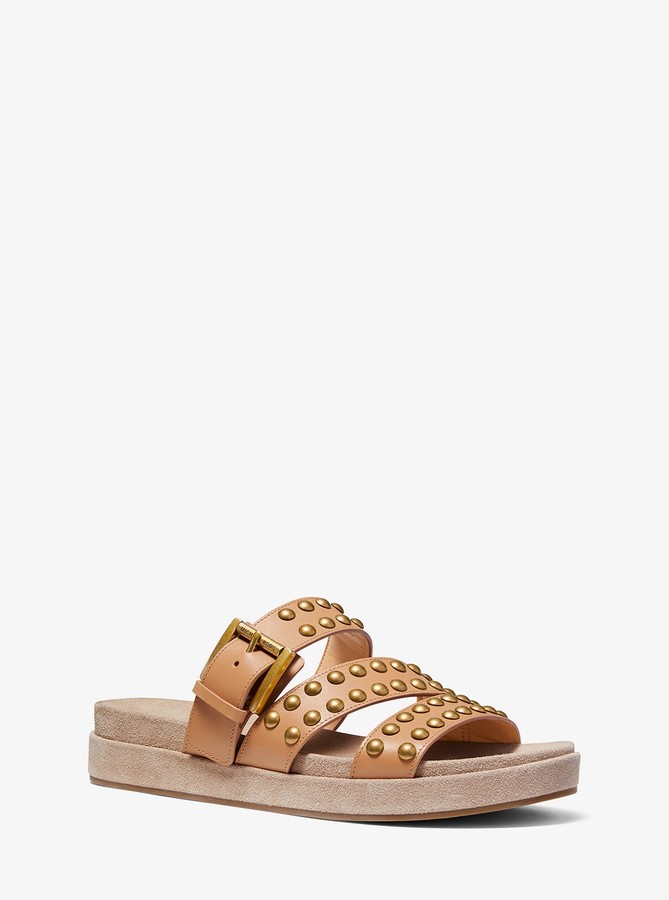 michael michael kors kippy embellished leather slide sandal