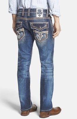 Rock Revival Contrast Stitch Straight Leg Jeans (Marlin)