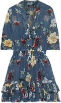 Thumbnail for your product : Nicholas Pussy-bow Floral-print Silk-georgette Mini Dress