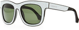 Thumbnail for your product : Balenciaga Cracked Square Sunglasses, White/Black