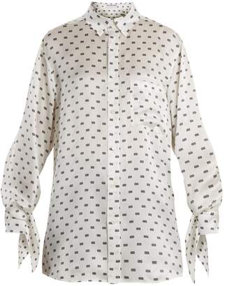 Balenciaga BB-print silk-jacquard shirt