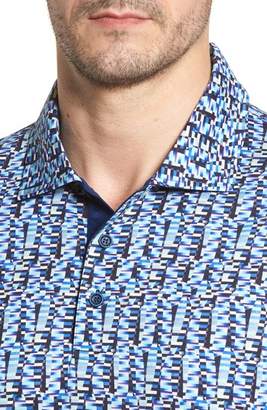 Bugatchi Classic Fit Abstract Brick Layout Polo