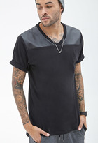 Thumbnail for your product : 21men 21 MEN Faux Leather Jersey