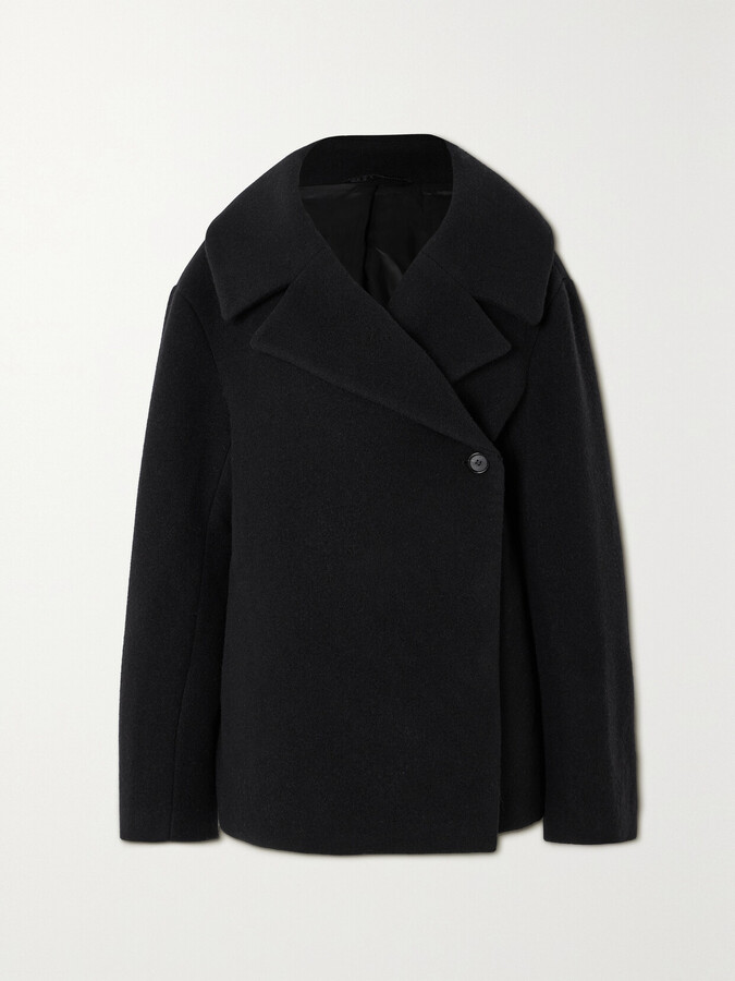 Totême Oversized Wool-blend Felt Coat Black ShopStyle