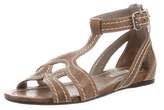 Thumbnail for your product : Miu Miu Leather Ankle Strap Sandals