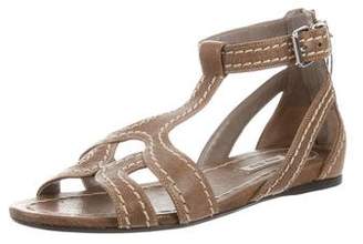 Miu Miu Leather Ankle Strap Sandals