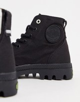 Thumbnail for your product : Palladium Pampa Hi organic cotton lace up ankle boots in black