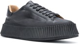 Thumbnail for your product : Jil Sander Ridged-Sole Leather Low-Top Sneakers