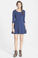 Thumbnail for your product : One Clothing Textured Knit Skater Dress (Juniors)