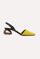 Thumbnail for your product : Neous Sarco Suede And Leather Slingback Pumps - Yellow