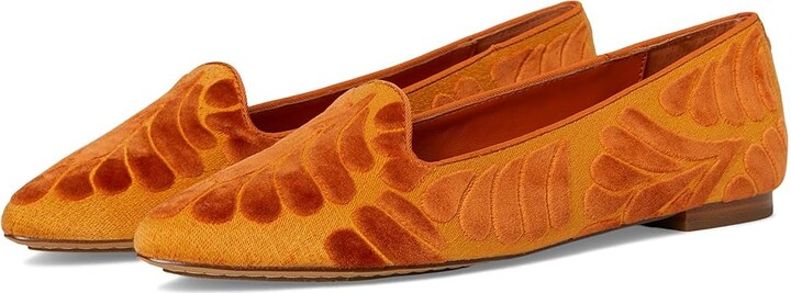 Birdies The Sparrow Flat Women's Shoes Marigold Velvet Embroidery : 6.5 M