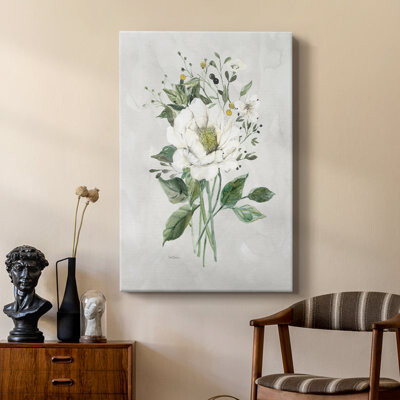 One Allium Way White Farmhouse Botanical I -Custom Wrapped Gallery Cavas