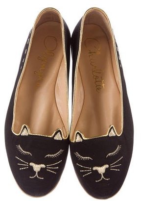 Charlotte Olympia Satin Cap Nap Slippers w/ Tags