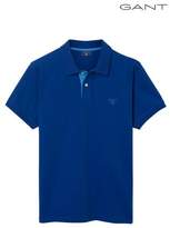 Thumbnail for your product : Next Mens GANT Yale Blue Contrast Collar Short Sleeved Pique Polo