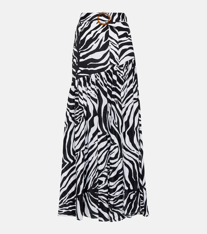 Alexandra Miro Tina zebra-print maxi skirt - ShopStyle