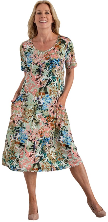 Klass Anna Rose Women's Botanical Print Midi Jersey Dress - Short ...